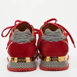 Pre Owned حذاء رياضي لوي فيتون رون اواي جلد وشعر عجل متعدد الألوان مزخرف مقاس 37