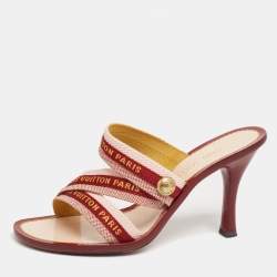 Louis Vuitton Multicolor Calf Hair And Patent Leather Tupelo Buckle  Slingback Sandals Size 38.5