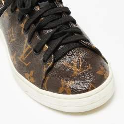 مملوكة مسبقًا Louis Vuitton Brown/Black  Monogram Canvas And Patent Leather Frontrow  Sneakers Size 35.5