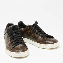 مملوكة مسبقًا Louis Vuitton Brown/Black  Monogram Canvas And Patent Leather Frontrow  Sneakers Size 35.5