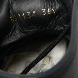 مملوكة مسبقًا حذاء رياضي لوي فيتون جلد نوبوك رصاصي داكن رقعة لوف عنق مرتفع مقاس 36.5