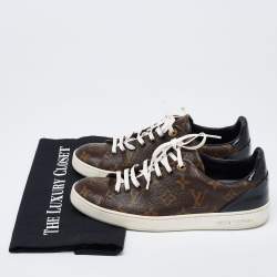 Louis Vuitton Brown Monogram Canvas And Patent Frontrow Sneakers Size 36.5