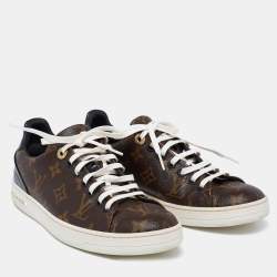 Louis Vuitton Brown Monogram Canvas And Patent Frontrow Sneakers Size 36.5