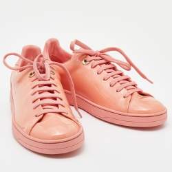 Louis Vuitton Peach Patent Leather Frontrow Sneakers Size 37