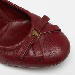 Louis Vuitton Burgundy Leather Bow Fiance Pumps Size 36.5