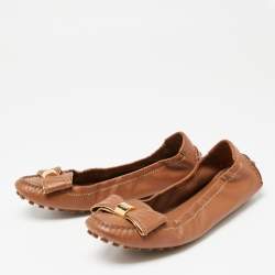 Louis Vuitton Brown Monogram Mini Lin Canvas Debbie Ballet Flats Size 36.5