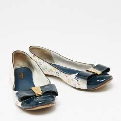 Pre Owned Louis Vuitton White Monogram Multicolore Canvas Ballet Flats Size 39