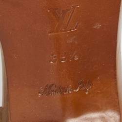 Pre Owned Louis Vuitton White Rope and Leather Cord Sandals Size 38.5