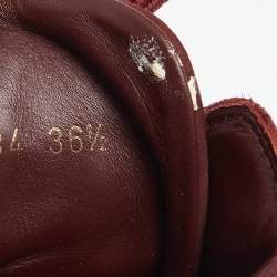 Louis Vuitton Burgundy Leather And Monogram Suede Millenium Sneakers Size 36.5