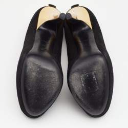 Pre Owned Louis Vuitton Black Suede Oh Really! Peep Toe Platform Pumps Size 37