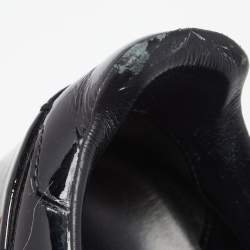 Pre Owned حذاء رياضي لوي فيتون فرونت رو جلد أسود لامع مزخرف ورد بعنق منخفض مقاس 40