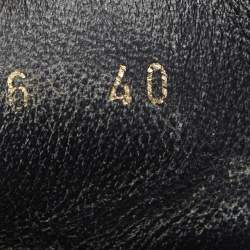 Pre Owned حذاء رياضي لوي فيتون فرونت رو جلد أسود لامع مزخرف ورد بعنق منخفض مقاس 40