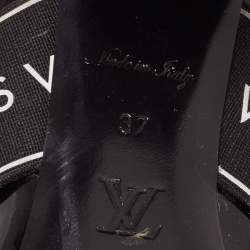 مملوكة مسبقًا حذاء كعب عالي لوي فيتون أنكوفر جلد أسود لامع مقاس 37