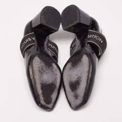 مملوكة مسبقًا حذاء كعب عالي لوي فيتون أنكوفر جلد أسود لامع مقاس 37