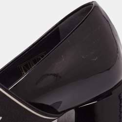 مملوكة مسبقًا حذاء كعب عالي لوي فيتون أنكوفر جلد أسود لامع مقاس 37