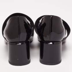 مملوكة مسبقًا حذاء كعب عالي لوي فيتون أنكوفر جلد أسود لامع مقاس 37