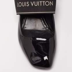 مملوكة مسبقًا حذاء كعب عالي لوي فيتون أنكوفر جلد أسود لامع مقاس 37