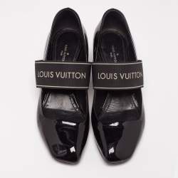 مملوكة مسبقًا حذاء كعب عالي لوي فيتون أنكوفر جلد أسود لامع مقاس 37