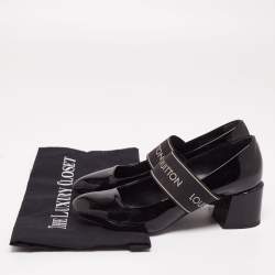 مملوكة مسبقًا حذاء كعب عالي لوي فيتون أنكوفر جلد أسود لامع مقاس 37