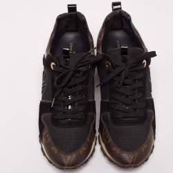 Louis Vuitton Black/Brown Monogram Canvas And Mesh Run Away Sneakers Size 39