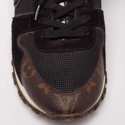 Louis Vuitton Black/Brown Monogram Canvas And Mesh Run Away Sneakers Size 39
