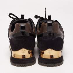 Louis Vuitton Black/Brown Monogram Canvas And Mesh Run Away Sneakers Size 39