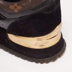 Louis Vuitton Black/Brown Monogram Canvas And Mesh Run Away Sneakers Size 39