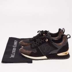 Louis Vuitton Black/Brown Monogram Canvas And Mesh Run Away Sneakers Size 39