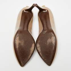 Pre Owned Louis Vuitton Beige Patent Leather Oh Really! Pumps Size 37.5