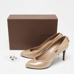 Pre Owned Louis Vuitton Beige Patent Leather Oh Really! Pumps Size 37.5