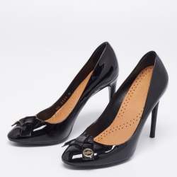 Pre Owned Louis Vuitton Black Patent Leather Fiance Pumps Size 36.5