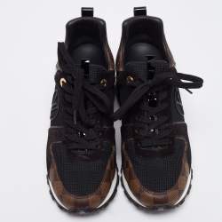 Pre Owned حذاء رياضي لوي فيتون راناواي كانفاس دامييه أيبين وسويدي بني/أسود مقاس 38