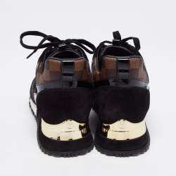 Pre Owned حذاء رياضي لوي فيتون راناواي كانفاس دامييه أيبين وسويدي بني/أسود مقاس 38