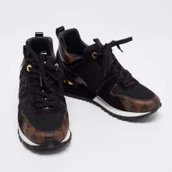 Pre Owned حذاء رياضي لوي فيتون راناواي كانفاس دامييه أيبين وسويدي بني/أسود مقاس 38