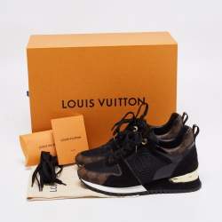 Pre Owned حذاء رياضي لوي فيتون راناواي كانفاس دامييه أيبين وسويدي بني/أسود مقاس 38