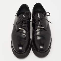 Louis Vuitton Black Leather Lace Up Platform Oxfords Size 37.5