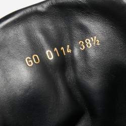 Louis Vuitton Black Leather and Embossed Monogram Suede Millenium Wedge High-Top Sneakers Size 38.5