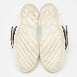 Louis Vuitton White Leather And Monogram Canvas  Frontrow Low Top Sneakers Size 38
