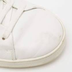 Louis Vuitton White Leather And Monogram Canvas  Frontrow Low Top Sneakers Size 38