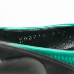 Pre Owned حذاء كعب عالي لوي فيتون آركلايت جلد وشبك أخضر/أسود بحزام كاحل مقاس 37