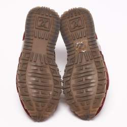 Louis Vuitton Burgundy Mesh, Suede and Leather Runaway Low-Top Sneakers Size 37.5