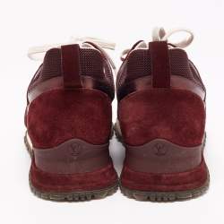 Louis Vuitton Burgundy Mesh, Suede and Leather Runaway Low-Top Sneakers Size 37.5