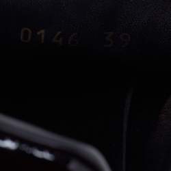 Pre Owned Louis Vuitton Brown/Black Monogram Canvas and Patent Leather Frontrow Low-Top Sneakers Size 39