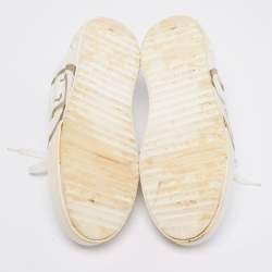 Pre Owned حذاء رياضي لوي فيتون تايم أوت جلد ذهبي/أبيض عنق منخفض مقاس 38.5