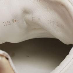 Pre Owned حذاء رياضي لوي فيتون تايم أوت جلد ذهبي/أبيض عنق منخفض مقاس 38.5