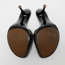 Pre Owned Louis Vuitton Black Multicolore Monogram Coated Canvas Platform Slide Sandals Size 40.5