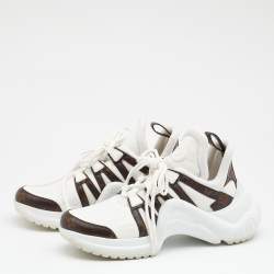 Louis Vuitton White/Brown Nylon and Leather Archlight Sneakers Size 40