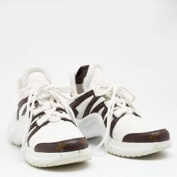 Louis Vuitton White/Brown Nylon and Leather Archlight Sneakers Size 40