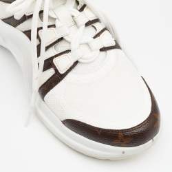 Louis Vuitton White/Brown Nylon and Leather Archlight Sneakers Size 40