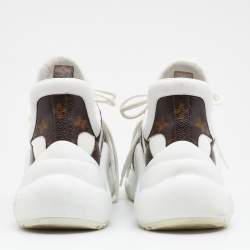Louis Vuitton White/Brown Nylon and Leather Archlight Sneakers Size 40